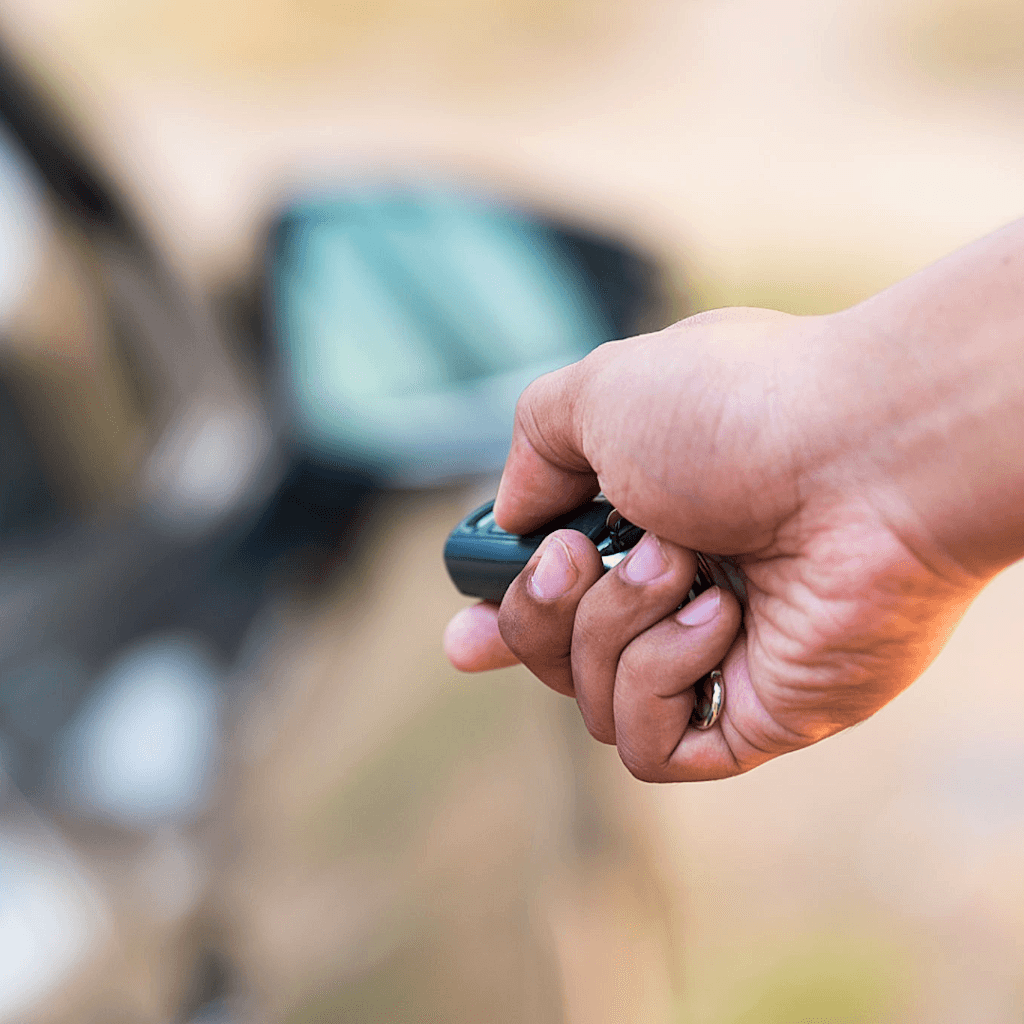 Automotive locksmith programming a car key in Las Vegas